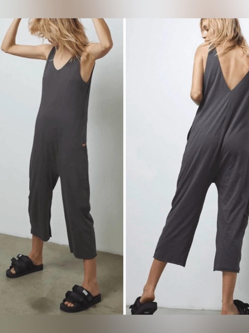 Lunya Restore Sleeveless V-Neck Wide Leg Jumpsuit